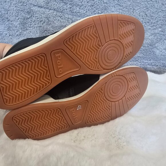 Polo Ralph Lauren Black Nubuck Canvas Sneaker Boot Men's Sizes NEW Quiet Luxury - Picture 5 of 10